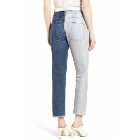 Alice + Olivia Jeans Boyfriend Jeans Two
Tone Blue 24 asymmetrical - Picture 2 of 10